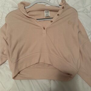 Pink Cropped Hoodie